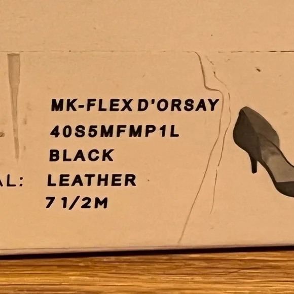 Michael Michael Kors FLEX D'ORSAY Black Leather Women's 7 1/2 Heels 3" - Picture 8 of 12